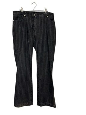 Escada Pants Black Stripe Trousers Size 14